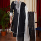 Graceful Black & White Ikat Combination Kurta, Pant , Dupatta Set - 3 Pc