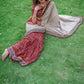 Elegant Ajrakh cotton saree with Kutch mirror work border