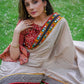 Elegant Ajrakh cotton saree with Kutch mirror work border