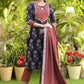 Elegant Cotton Ajrakh Combination Gota Lace Kurta with Pant - Dupatta Optional