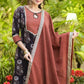 Elegant Cotton Ajrakh Combination Gota Lace Kurta with Pant - Dupatta Optional