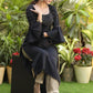 Exclusive Black Cotton Silk Hand Embroidered Peplum Sleeve Kurti - Pant Optional
