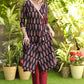 Trendy Black Cotton Ajrakh with Mustard Hand Embroidery and Red Patti - Pant Optional