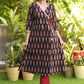 Trendy Black Cotton Ajrakh with Mustard Hand Embroidery and Red Patti - Pant Optional