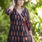Trendy Black Cotton Ajrakh with Mustard Hand Embroidery and Red Patti - Pant Optional