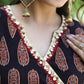 Trendy Black Cotton Ajrakh with Mustard Hand Embroidery and Red Patti - Pant Optional