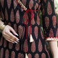 Trendy Black Cotton Ajrakh with Mustard Hand Embroidery and Red Patti - Pant Optional