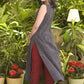Smart Black Cotton Line Ajrakh Kurta with Printed Cotton Short Shrug - Pant Optional
