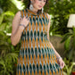 Smart Sleeveles Embellished Cotton IKat Kurti - Pant Optional