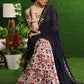 Classy blue Georgette & Satin combination saree with beautiful hand work