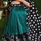Exquisite black double Ikat & turquoise combination saree with hand painted Gond border