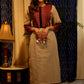 Straight Cut Cotton Handloom Kurta with Ajrakh  yoke and sleeves