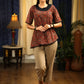 Maroon asymmetrical Ajrakh printed designer top