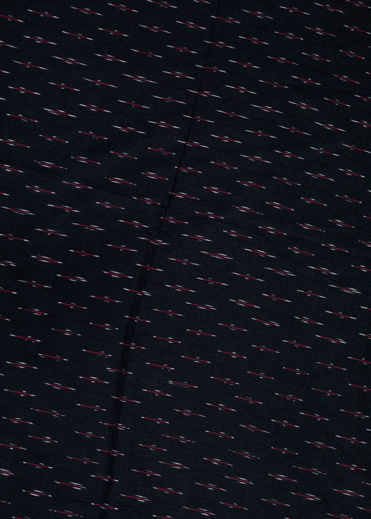 Black Small Print Cotton Ikat Fabric