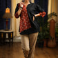 Black handloom cotton & Ajrakh combination top