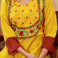 A-line Cotton Hanloom Kurta / One piece Dress with Exclusive Embroidery and Ajtakh Detail