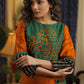 Straight Cut Rust Cotton silk Kurta with Exclusive Embroidered yoke and Pocket