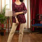 Exclusive brown cotton top with hand embroidered mirror work