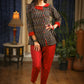 Black striped ikat cotton top