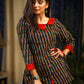 Black striped ikat cotton top