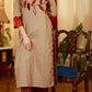 Straight Cut Cotton Handloom Kurta with Exclusive Ikat Applique Work