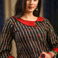 Black striped ikat cotton top