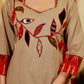 Straight Cut Cotton Handloom Kurta with Exclusive Ikat Applique Work