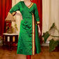 A- Line cotton silk Kurta / One Piece Dress with Maharashtrian Khun fabric