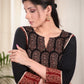 Straight Cut Cotton Paisely Combination Kurta With Hand made Kutch Mirror Embroidery