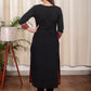 Straight Cut Cotton Paisely Combination Kurta With Hand made Kutch Mirror Embroidery