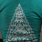 Classy Turquoise Green Cotton Silk Blouse with Beautiful Floral Embroidery on Back and Sleeves