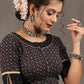 Exclusive Black Ajrakh Kantha with Ikat Combination Blouse