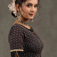 Exclusive Black Ajrakh Kantha with Ikat Combination Blouse