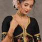 Elegant Black Cotton Silk Blouse with Brocade Detailing Highlighted with Gota Patti Lace