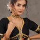 Elegant Black Cotton Silk Blouse with Brocade Detailing Highlighted with Gota Patti Lace