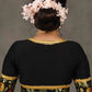 Elegant Black Cotton Silk Blouse with Brocade Detailing Highlighted with Gota Patti Lace