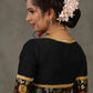 Elegant Black Cotton Silk Blouse with Brocade Detailing Highlighted with Gota Patti Lace