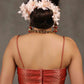 Elegant Red Banarasi Strappy Blouse with Deep Plunge Neckline and Back Opening
