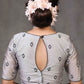 Classy Grey Chanderi Blouse with Overall Beautiful Floral Embroidery
