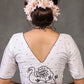 Classy Ivory Cotton Silk Blouse with Beautiful Swan Embroidery on Back and Front