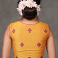 Exclusive Yellow Cotton Silk Sleevless Blouse with Overall Beautiful Floral Embroidery