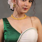 Classy Chanderi and Khun Combination Blouse with One Shoulder Strap
