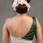 Classy Chanderi and Khun Combination Blouse with One Shoulder Strap