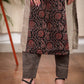 Elegant Straight Cut Chikoo Colour Cotton Kurta with Classy Blend of Ajrakh Fabric