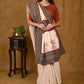 Cream Cotton Saree with Elegant Ajrakh Border and Gond Painting