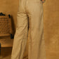Classy Cotton Dusty Beige Waist Tie Up Pants
