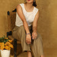 Classy Cotton Dusty Beige Waist Tie Up Pants
