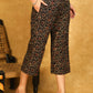 Classy Cotton Black Flower Print Ajrakh Crop Pant