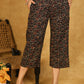 Classy Cotton Black Flower Print Ajrakh Crop Pant