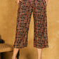 Trendy Cotton Black Animal Print Ajrakh Crop Pant